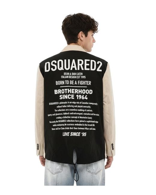 DSquared² Natural Solid Notched Lapel Blazer for men