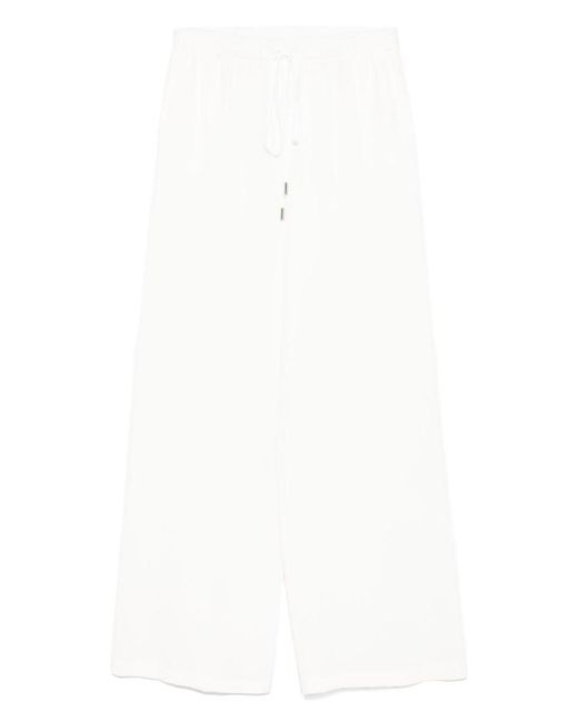 Ermanno Scervino White Silk Trousers