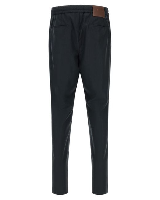Kiton Blue Wool Pants for men
