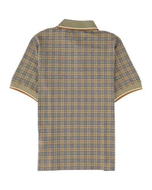 Burberry Gray Plaid Regular Polo for men