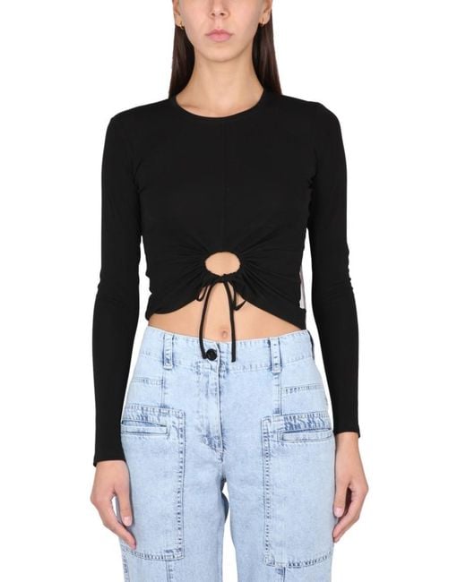 Proenza Schouler Black Solid Round Neck Top