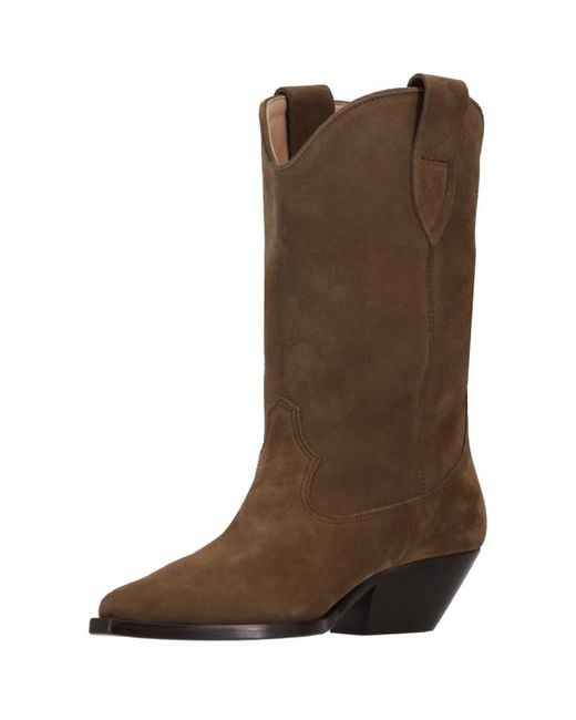 Isabel Marant Brown Solid Pointed Toe Boots