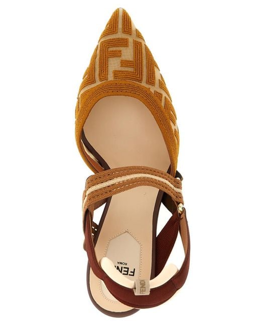 Fendi Brown Slingback Pumps