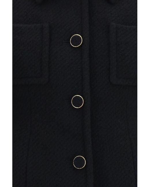 Chloé Black Solid Shirt Collar Jacket