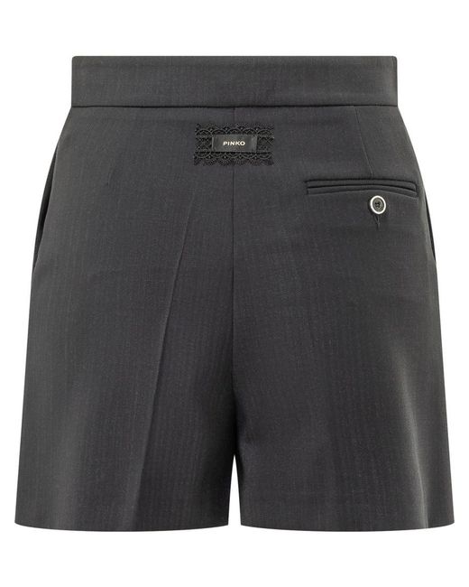 Pinko Black Solid Shorts