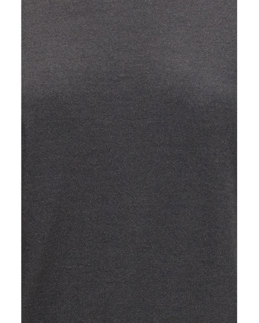 Brunello Cucinelli Gray Solid Round Neck Sweater