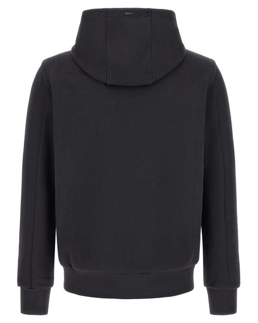 Herno Black Zip Up Hood Jacket for men