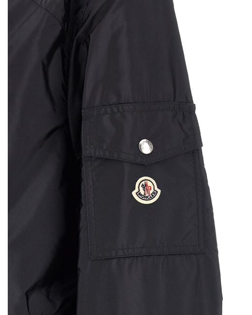 Moncler Blue Solid Hood Jacket for men