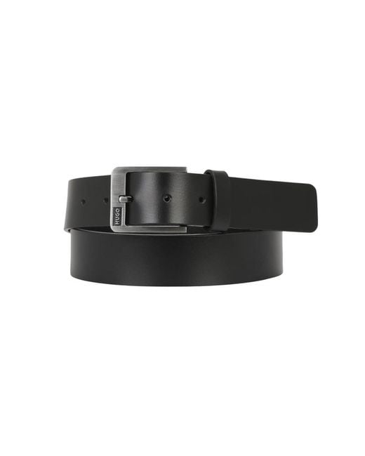 HUGO Black Solid Belt for men