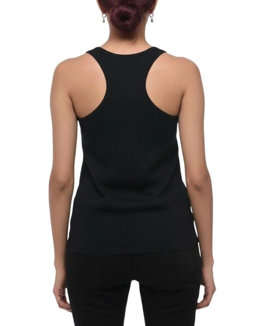 Jil Sander Black Solid Scoop Neck Top