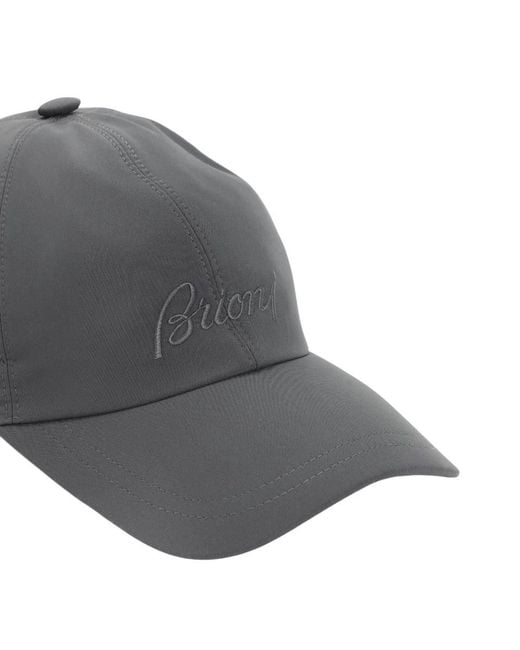 Brioni Gray Logo Baseball Hat for men