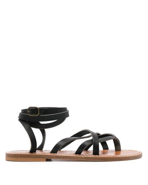 K. Jacques Black Ankle Strap Sandals