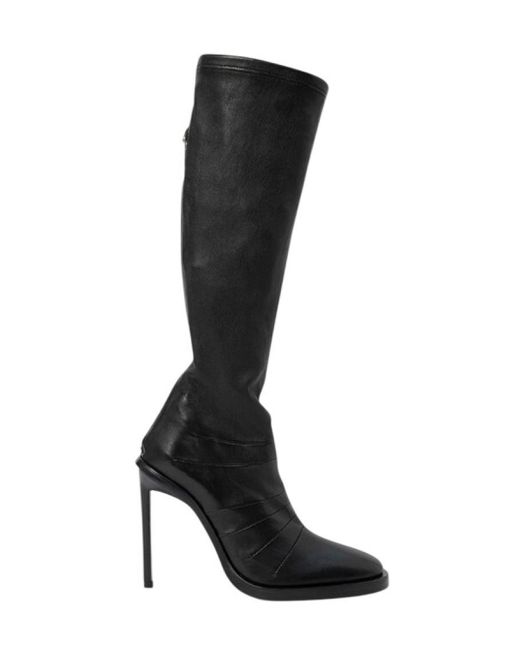 Ann Demeulemeester Black Solid Heel Boots