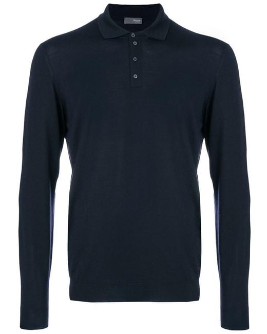 Drumohr Blue Logo Polo for men