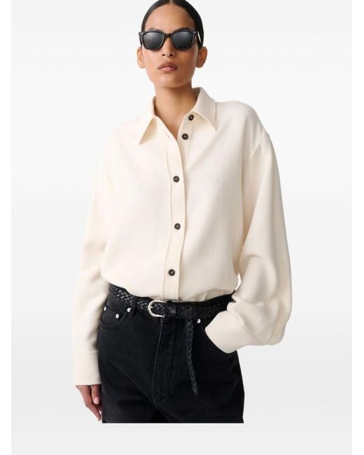 Studio Nicholson White Chalk Wool Overshirt