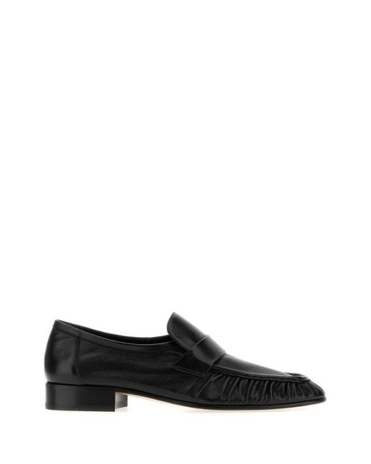 The Row Black Solid Loafers