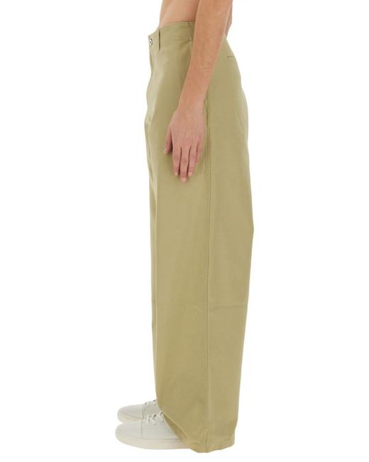 Burberry Green Straight Solid Trousers for men
