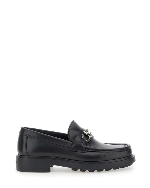 Ferragamo Gray Leather Loafers for men