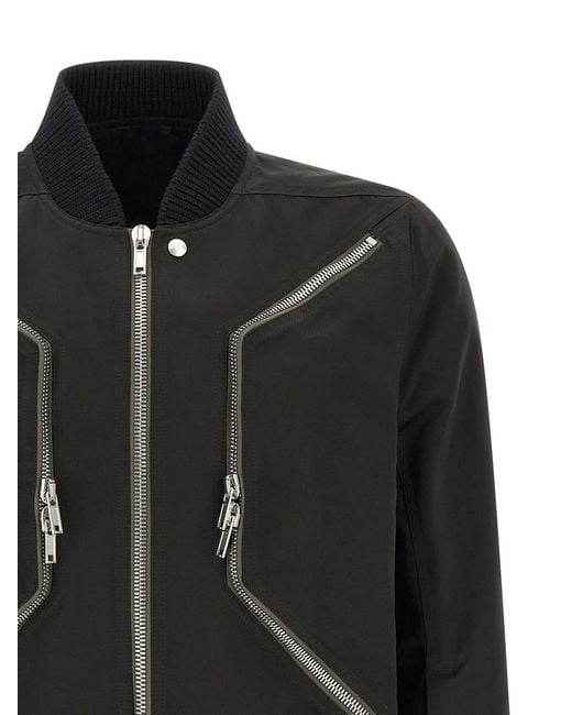 Rick Owens Black Solid Bomber Jacket for men