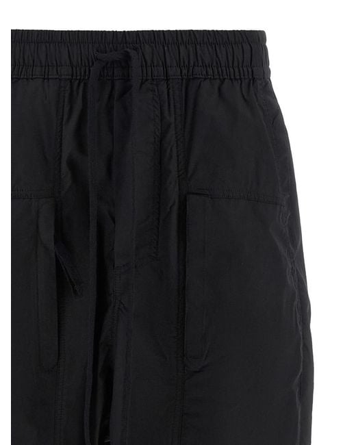 Thom Krom Black Relaxed Drawstring Pants for men