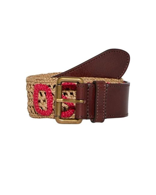 DSquared² Red Knitted Logo Belt