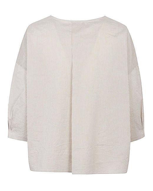 Apuntob White Cotton And Silk Blouse