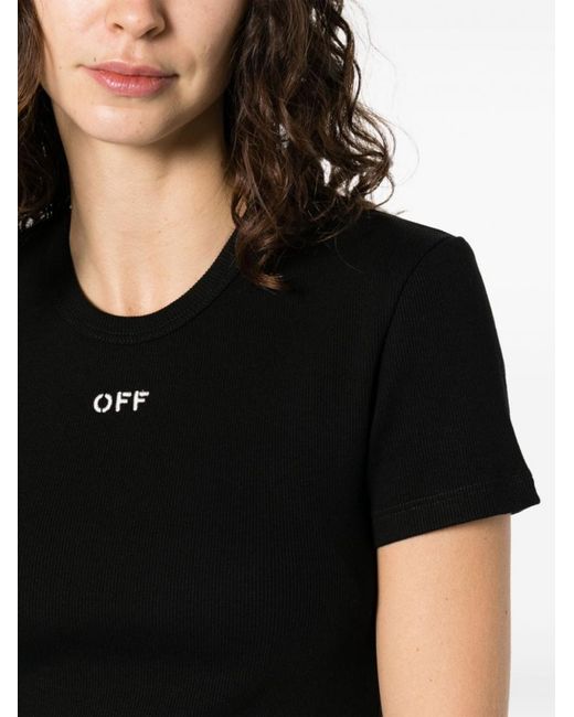 Off-White c/o Virgil Abloh Black Off Stamp Ribbed-Knit Top