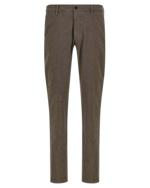 Incotex Gray Micro Check Pants for men