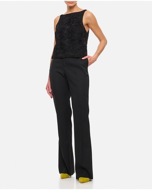 Bottega Veneta Black Sartorial Wool Twill Flared Pants