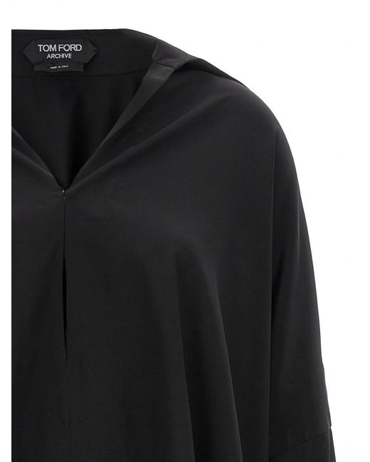 Tom Ford Black Crepe De Chine Shirt