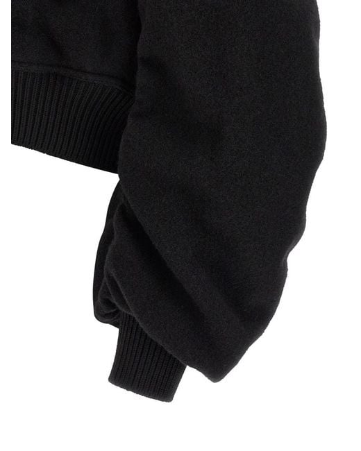 Rick Owens Black Solid Wool Jacket for men