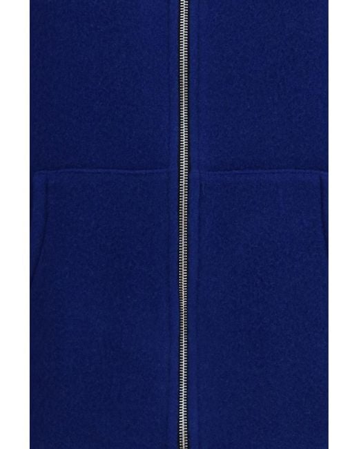 Rier Blue Solid Mock Collar Jacket