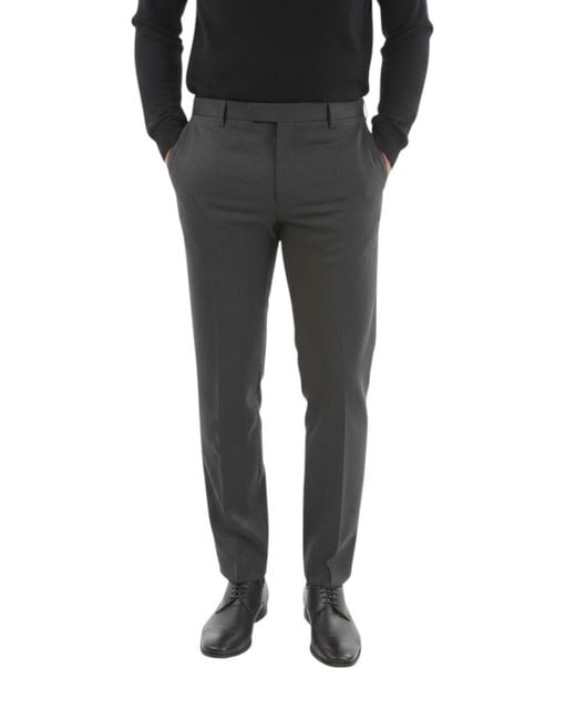 Corneliani Black Flat Front Trousers for men