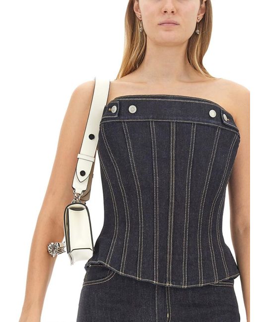 McQueen Black Solid Strapless Top