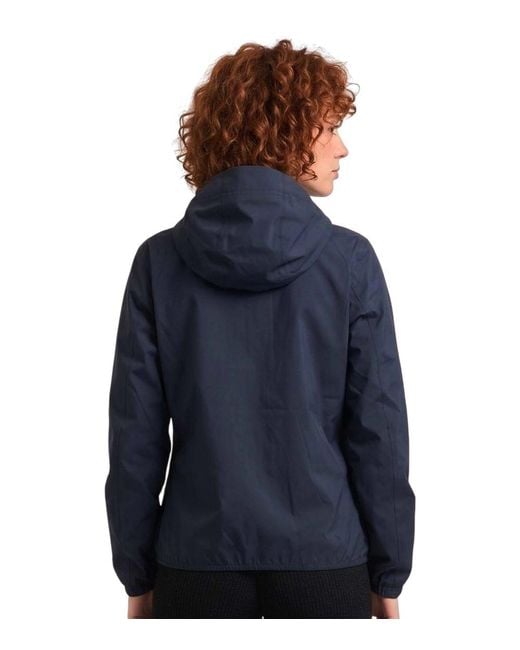 K-Way Blue Solid Hood Jackets
