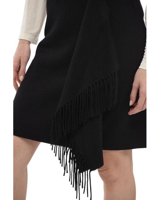 Woolrich Black Solid Knee Length Skirt