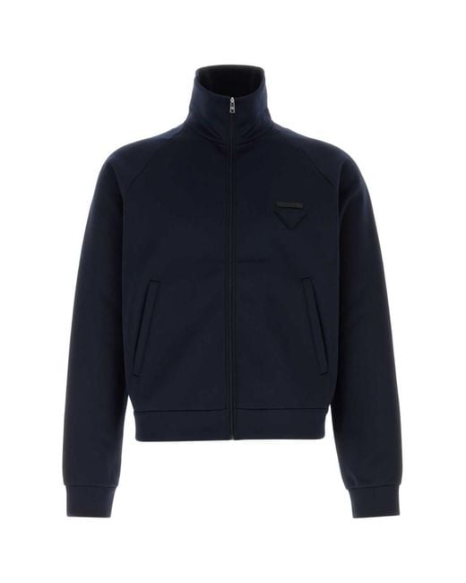 Prada Blue Turtle Neck Jacket for men