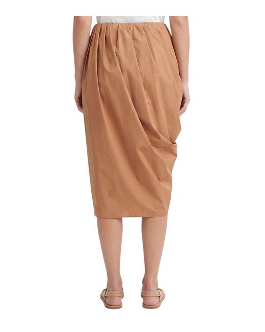Chloé Brown Solid Knee Length Skirt
