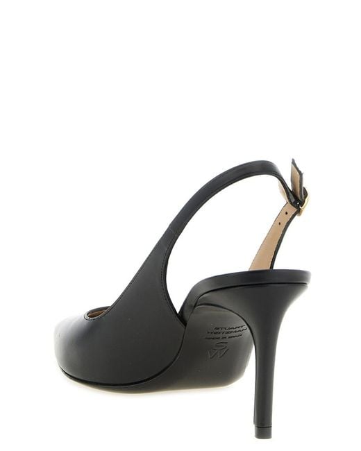 Stuart Weitzman Black Solid Pointed Toe Pumps