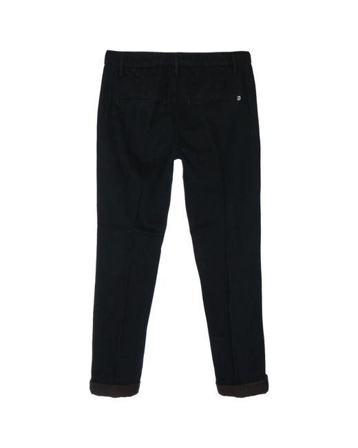 Dondup Black Dark Solid Chino Pants for men
