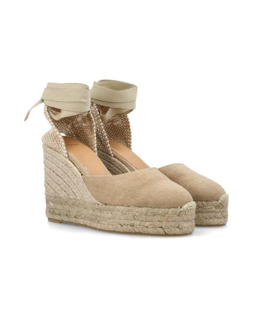 Castaner Natural Round Toe Espadrille Wedges