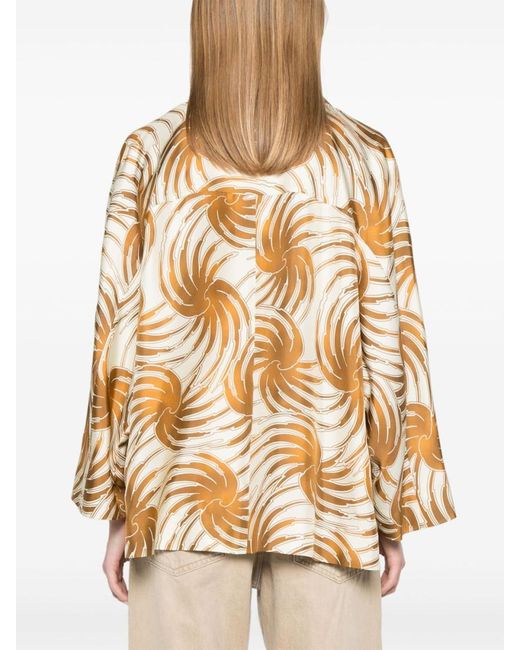 Alberto Biani Natural Printed Caban Jacket