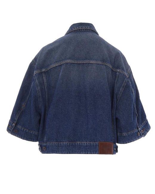 Weekend by Maxmara Blue Solid Shirt Collar Jacket