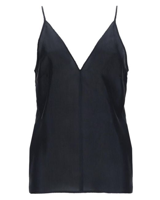 Alysi Black Solid V Neck Top