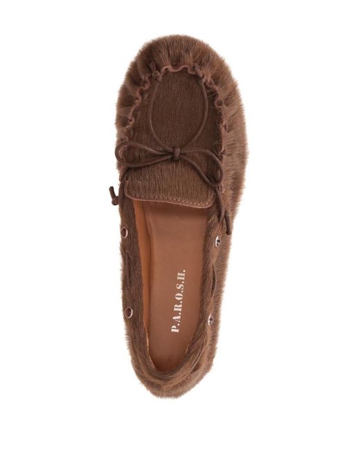 P.A.R.O.S.H. Brown Round-Toe Loafers