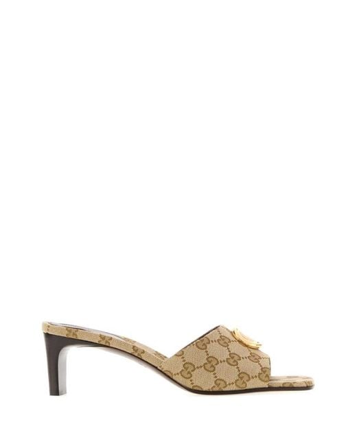 Gucci Metallic Logo Heels