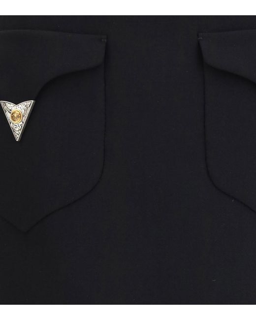 Versace Blue Solid Mini Skirt