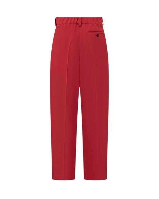 Givenchy Red Straight Pleated Pants