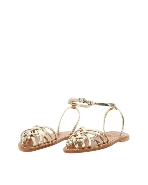 K. Jacques Natural Ankl-Strap Sandals