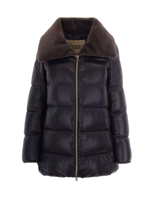 Herno Black Puffer Jacket A-Shape